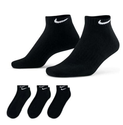 Nike Men's Women Socks 3 Pairs Low Cushioned Everyday Cotton Training Sports Socks