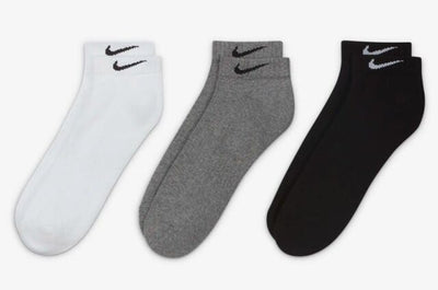 Nike Men's Women Socks 3 Pairs Low Cushioned Everyday Cotton Training Sports Socks