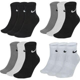 Nike Men's Women 3 Pairs Everyday Lightweight Ankle Socks Training Sports Socks