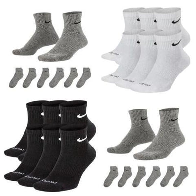 Nike Mens Women 6 Pairs DRI-FIT Everyday Cushioned Ankle Socks Sports Gym Socks