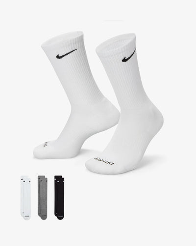 Nike Men's Women 3 Pairs Training Socks DRI-FIT Cushion Crew Sports Gym Socks