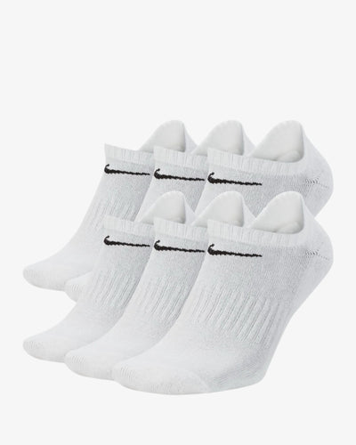 Nike Men's Women Socks 6 Pair No-Show Cushioned Everyday Cotton Gym Socks